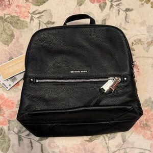 NWT- Michael Kors Black Textured Backpack Purse